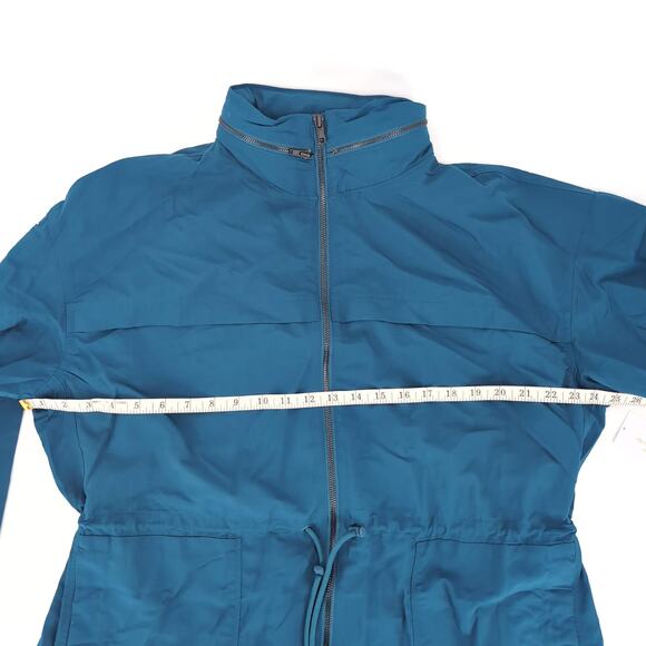 Spiritual Gangster Natasha Teal Blue Jacket Rain Mac / Trench Coat - Size M -NEW - Picture 9 of 16